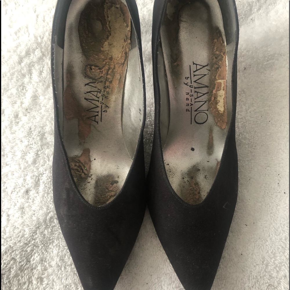 ⭐️ Vintage Black Amano pumps Made in USA authentic leather Size 8